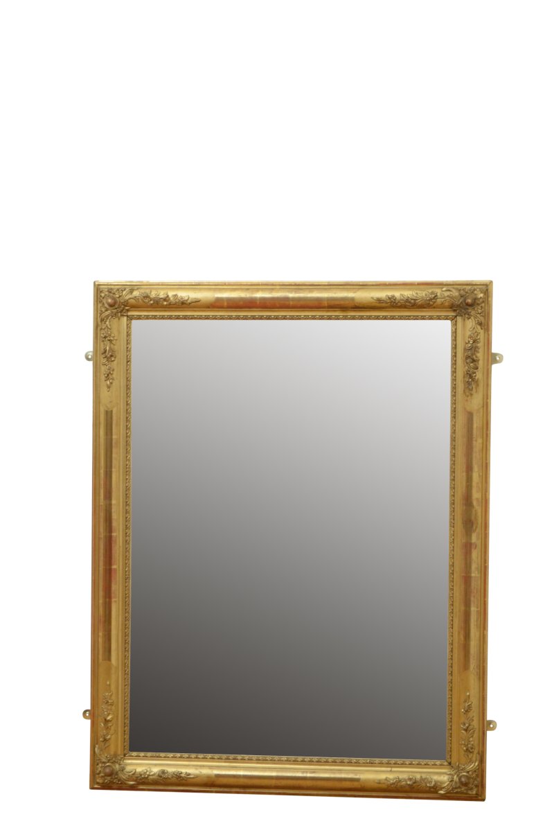 Antique 19th Century Gold Leaf Wall Mirror 94x122cm